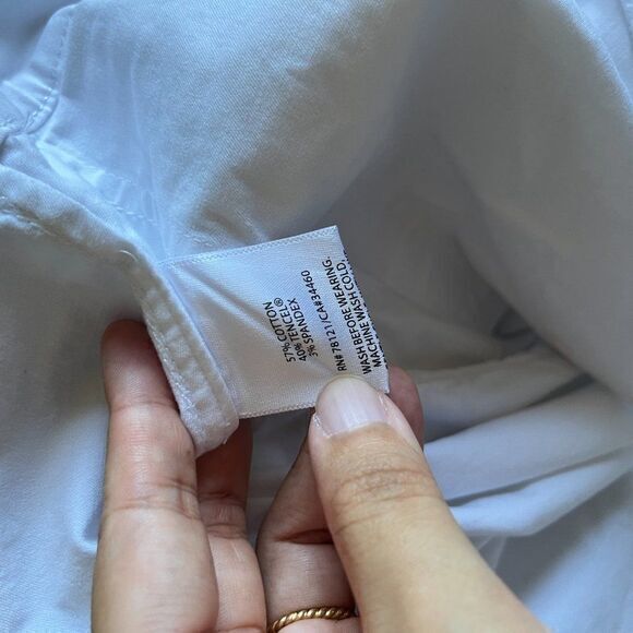 EILEEN FISHER WHITE CROP PANTS BUTTON ANKLE WOMENS PLUS SIZE 2X - Picture 5 of 6